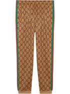 Gucci Gg Technical Jersey Jogging Pants - Brown
