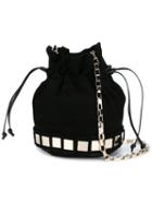 Tomasini Mini 'lucile' Bucket Bag, Women's, Black, Suede/leather/metal