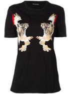 Neil Barrett - Mechanical Owls Print T-shirt - Women - Cotton - S, Women's, Black, Cotton