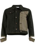Delada Contrast Panel Denim Jacket - Black