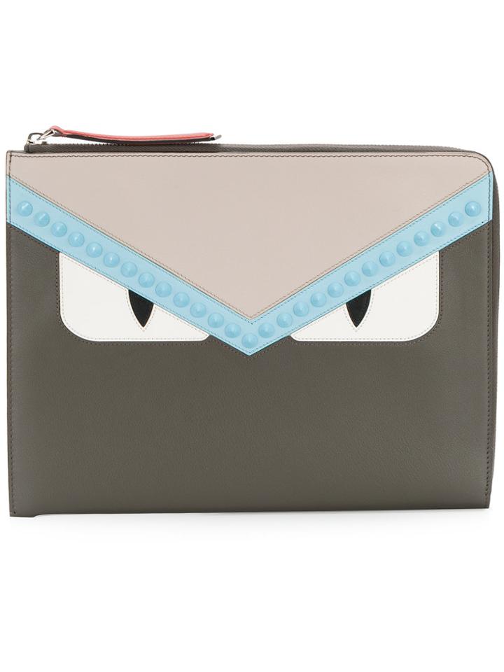 Fendi Monster Eyes Studded Clutch - Multicolour