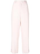 Chloé - Cropped Tailored Trousers - Women - Acetate/viscose - 38, Pink/purple, Acetate/viscose
