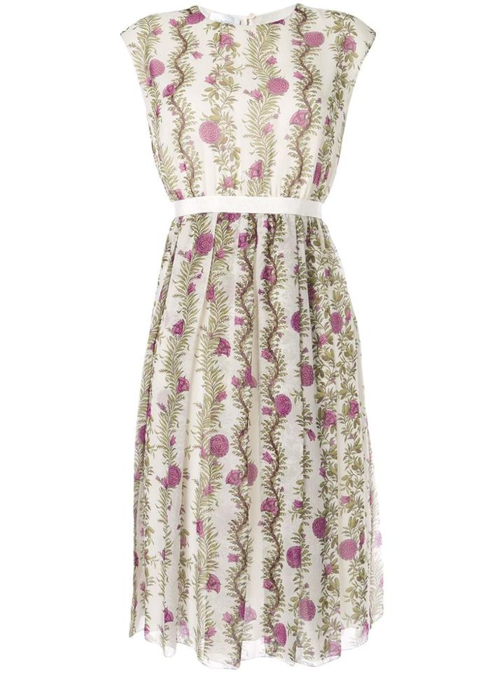 Giambattista Valli Floral Print Day Dress - Neutrals