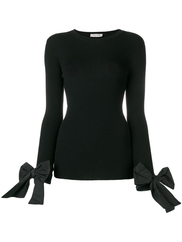 Valentino Classic Jumper With Tied Cuffs - Black