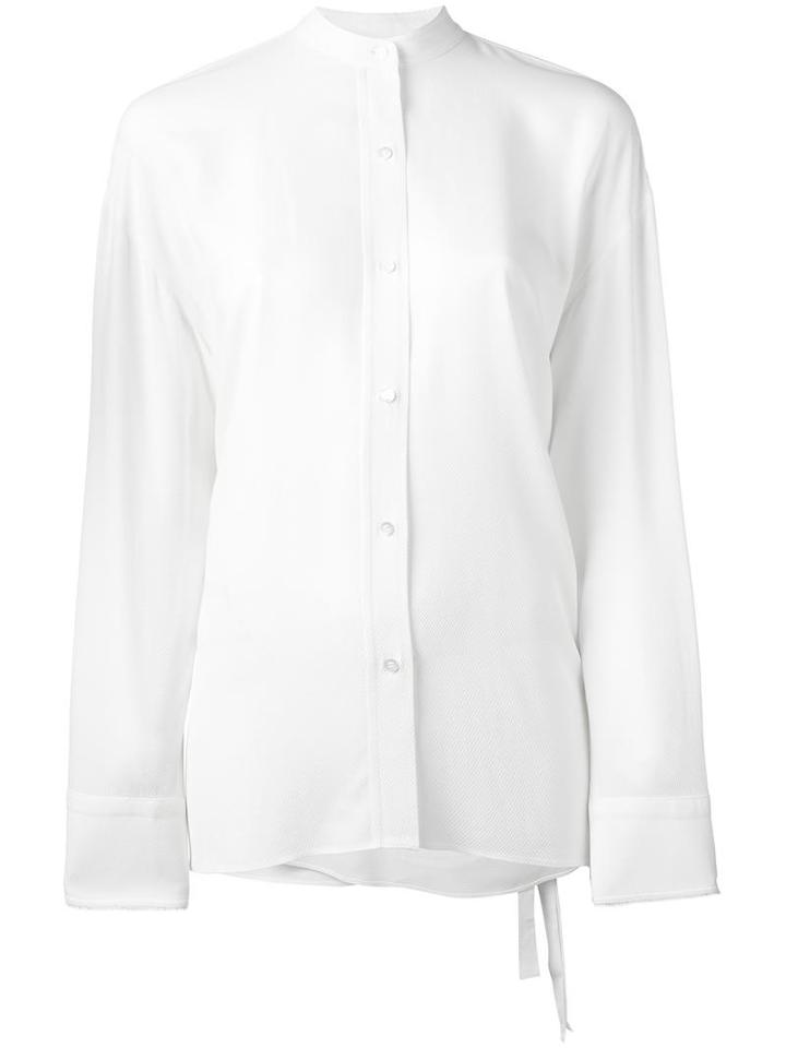 Helmut Lang Jacquard Twill Crossback Shirt, Women's, Size: Xs, White, Viscose