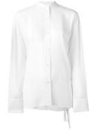 Helmut Lang Jacquard Twill Crossback Shirt, Women's, Size: Xs, White, Viscose