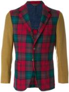 Fortela Tartan Fitted Blazer - Red