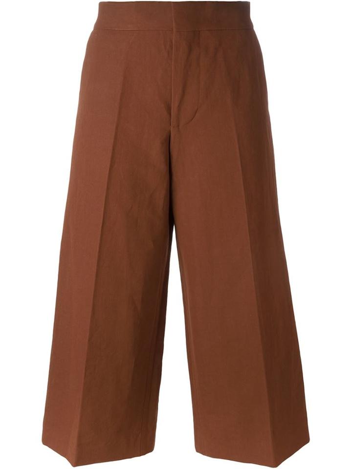 Marni Classic Culottes, Women's, Size: 42, Brown, Linen/flax/spandex/elastane/viscose