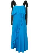 Goen.j Ruffle Trim Midi Dress - Blue