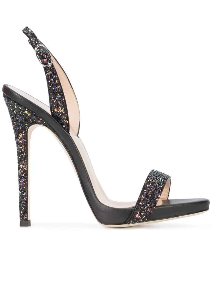 Giuseppe Zanotti Design Sophie Glitter Sandals - Black