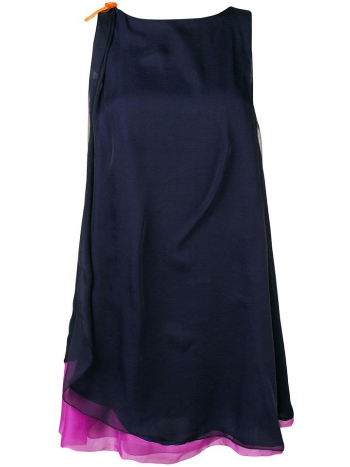 Emporio Armani Layered Drape Mini Dress - Blue