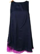 Emporio Armani Layered Drape Mini Dress - Blue