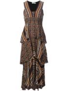 A.l.c. Ruffled Midi Dress, Women's, Size: 2, Black, Silk/viscose/spandex/elastane