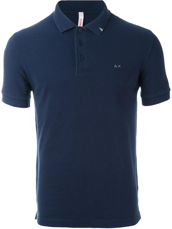 Sun 68 - Distressed Polo Shirt - Men - Cotton - Xl, Blue, Cotton