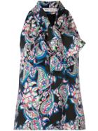 Prabal Gurung Sleeveless Paisley Blouse - Black