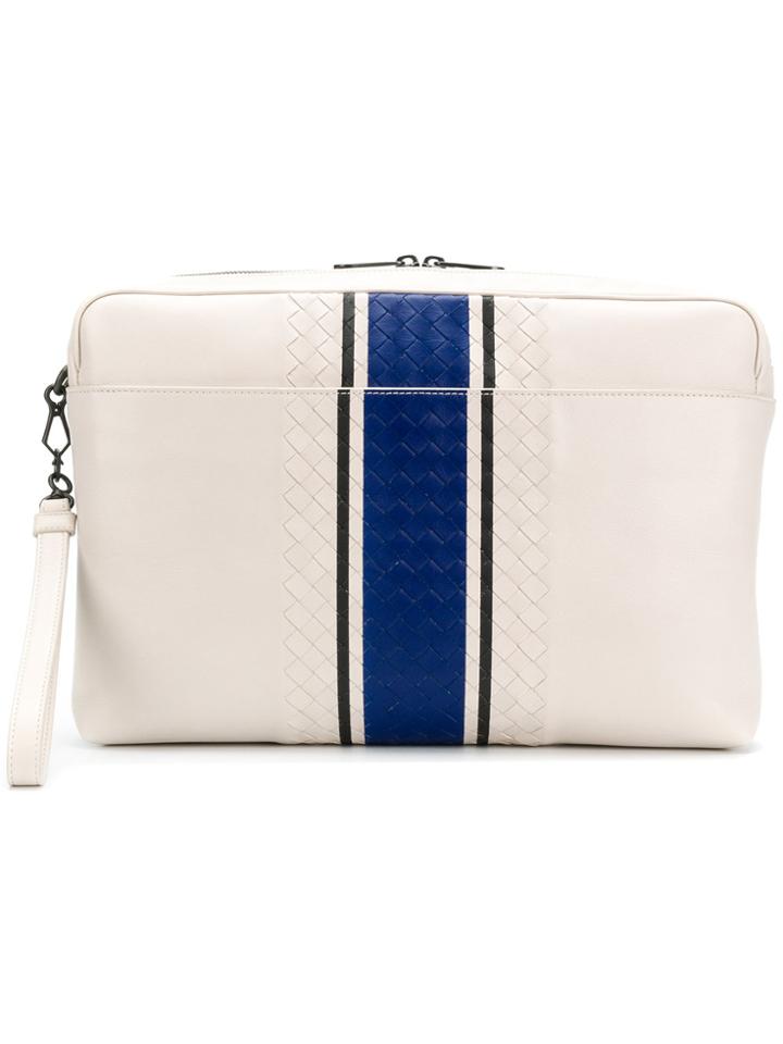 Bottega Veneta Intrecciato Weave Wash Bag - White