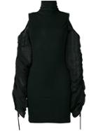 Plein Sud Off-shoulder Turtleneck Dress - Black