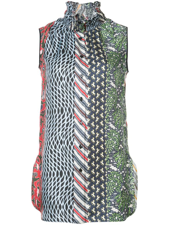 Carven Smocked Collar Shirt - Multicolour