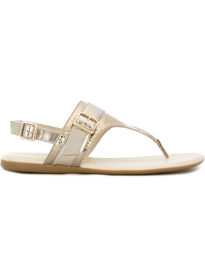 Hogan Snakeskin Effect Sling Back Sandals