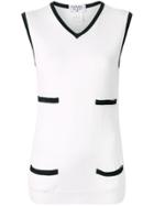 Chanel Pre-owned 1996s Contrast Trim Top - White