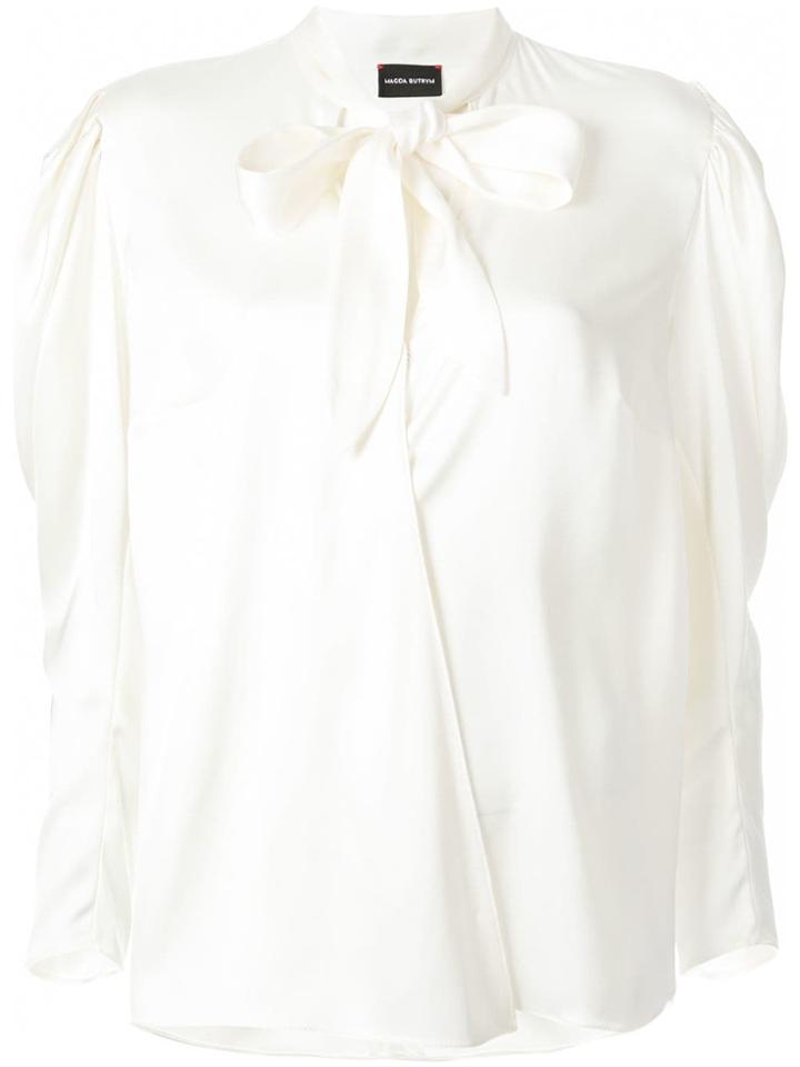 Magda Butrym Pussy Bow Blouse - White