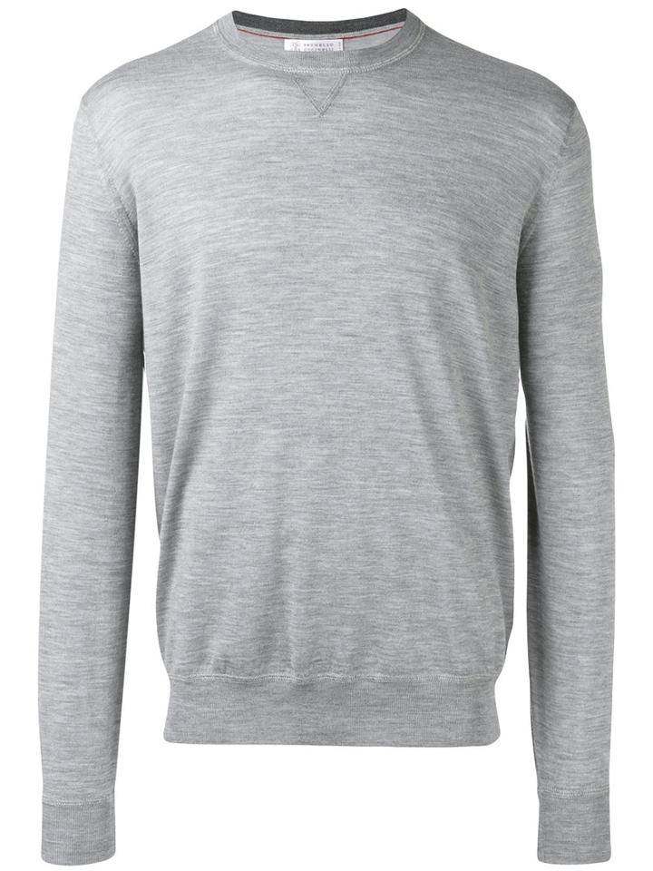 Brunello Cucinelli - Crew Neck Jumper - Men - Cashmere/virgin Wool - 58, Grey, Cashmere/virgin Wool