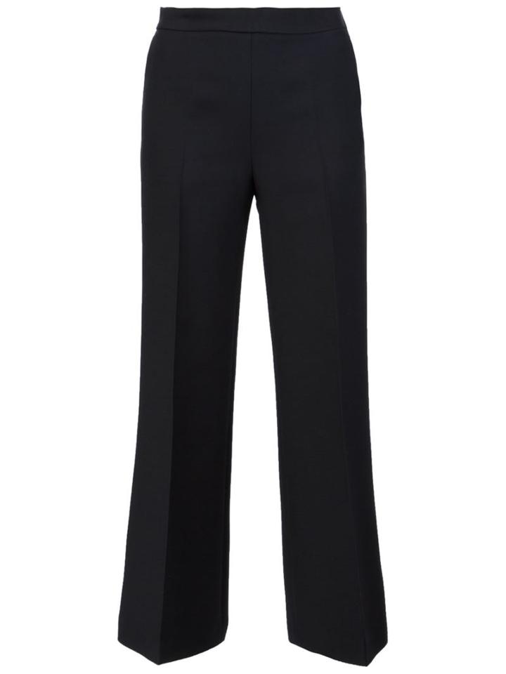 Fendi Flared Cropped Trousers, Women's, Size: 40, Black, Wool/silk
