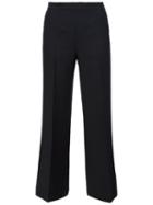 Fendi Flared Cropped Trousers, Women's, Size: 40, Black, Wool/silk