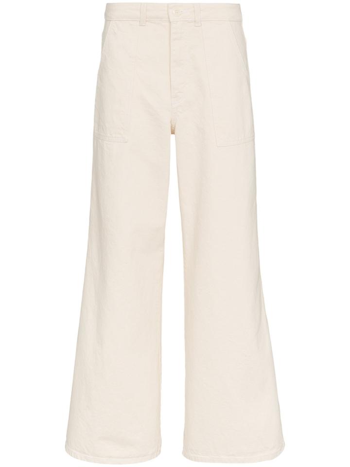 Ganni Bluebell Wide Leg Trousers - Nude & Neutrals