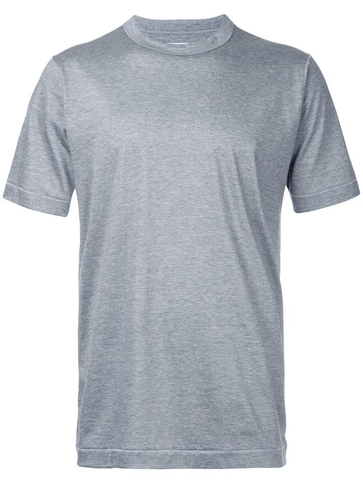 Estnation - Plain T-shirt - Men - Cotton/lyocell - L, Grey, Cotton/lyocell