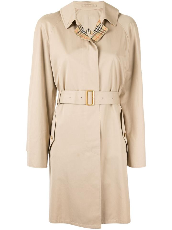 Burberry Pre-owned Belted Short Rain Coat - Brown