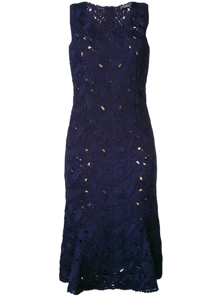 Lace Embroidery Dress - Women - Cotton/polyamide/viscose - S, Blue, Cotton/polyamide/viscose, Salvatore Ferragamo
