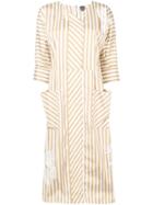 Lorena Antoniazzi Striped Midi Dress - White