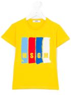 Msgm Kids - Logo T-shirt - Kids - Cotton - 10 Yrs, Boy's, Yellow/orange
