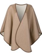 Sofia Cashmere Cape Coat, Women's, Brown, Leather/cashmere