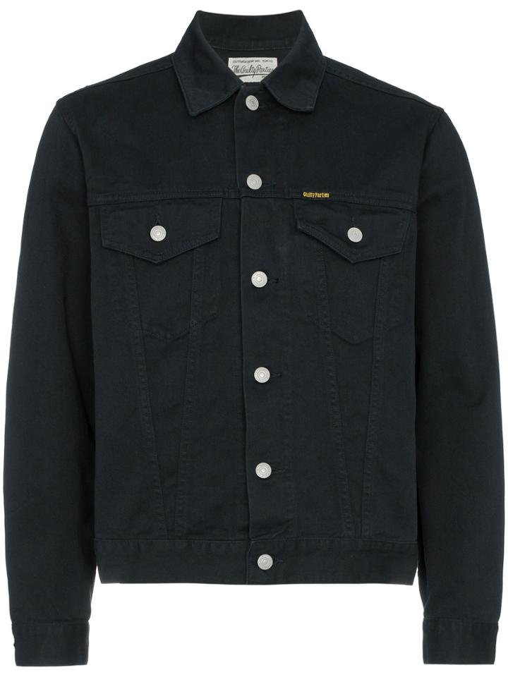 Wacko Maria Cropped Button Denim Jacket - Black