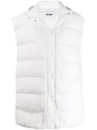 Msgm Oversized Puffer Vest - White
