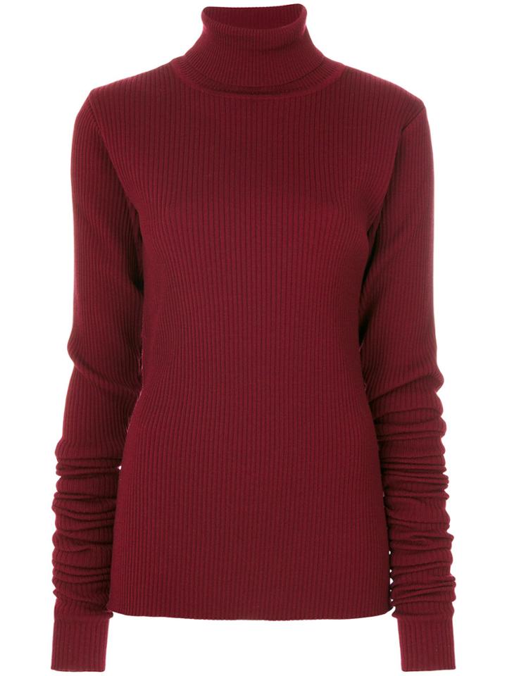 Y / Project Roll Neck Ribbed Jumper - Red