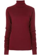 Y / Project Roll Neck Ribbed Jumper - Red