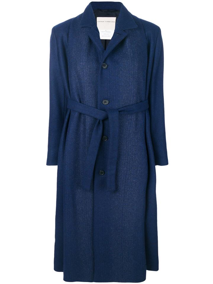 Stephan Schneider Single Breasted Belted Coat - Blue