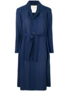 Stephan Schneider Single Breasted Belted Coat - Blue
