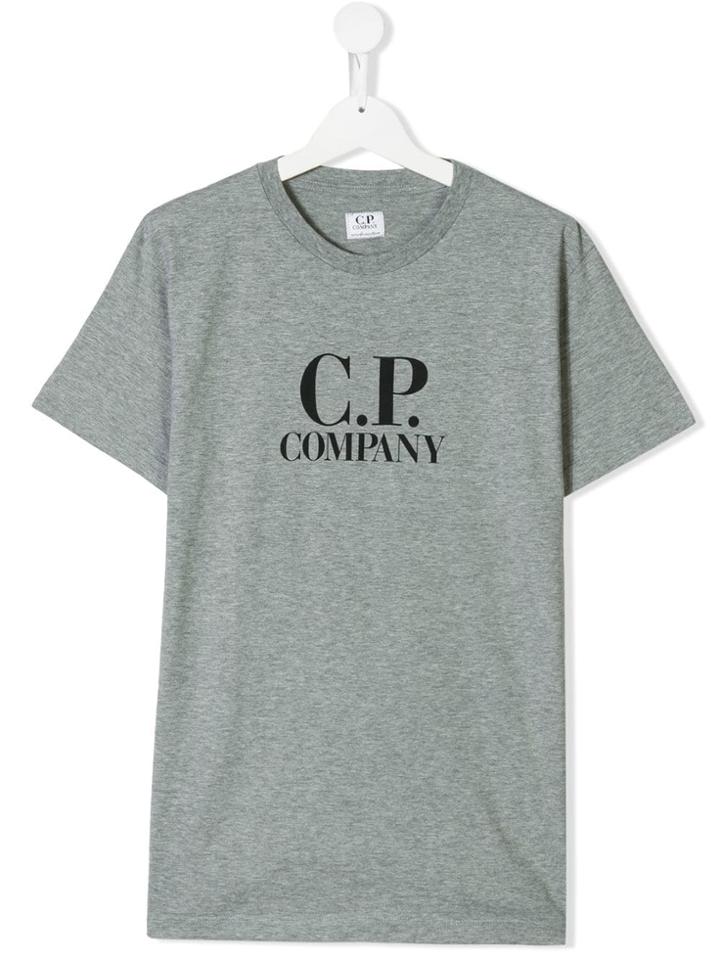 Cp Company Kids Teen Logo T-shirt - Grey