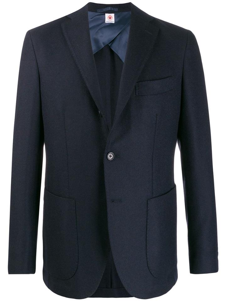 Borrelli Cashmere Single-breasted Blazer - Blue