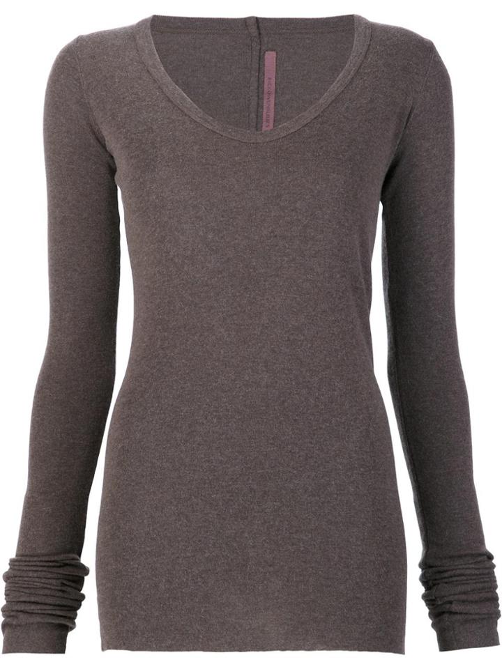Rick Owens Lilies V-neck T-shirt - Grey