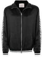 Laneus Animal Print Side Stripe Jacket - Black