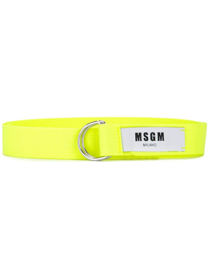 Msgm D-ring Buckle Belt - Yellow & Orange