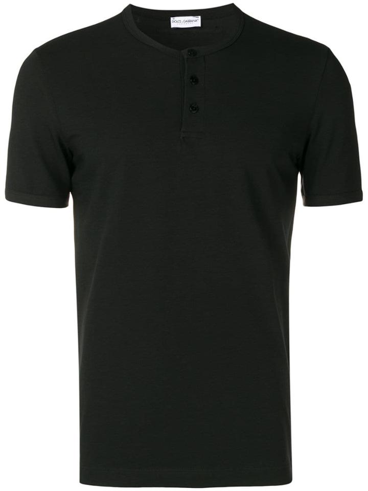 Dolce & Gabbana Underwear Button Placket T-shirt - Black