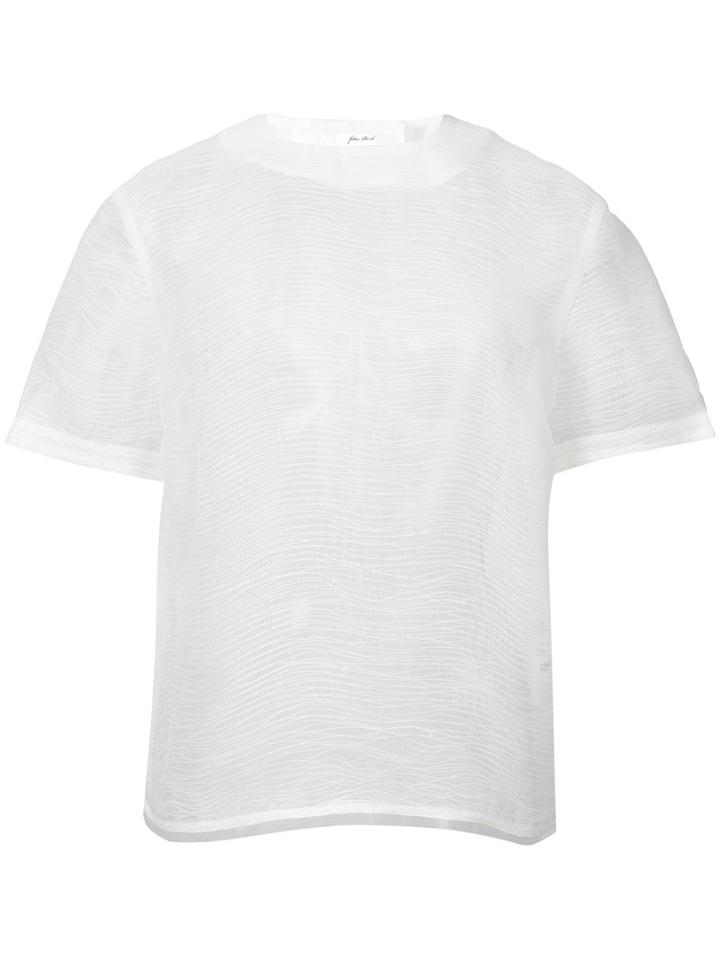 Sheer Top - Women - Hemp/polyester - L, White, Hemp/polyester, Julien David