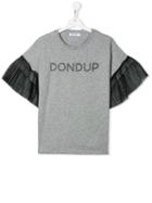 Dondup Kids Teen Tulle-panelled T-shirt - Grey