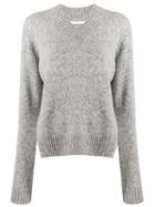 Helmut Lang V-neck Jumper - Grey